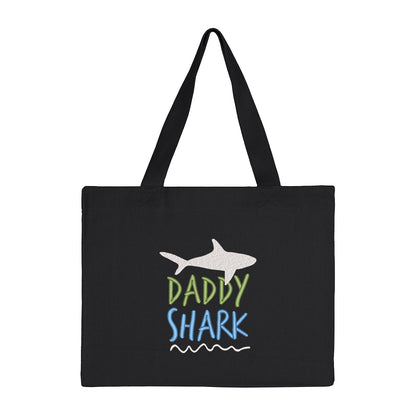Torba bawełniana Daddy Shark – prezent dla taty z haftem komputerowym