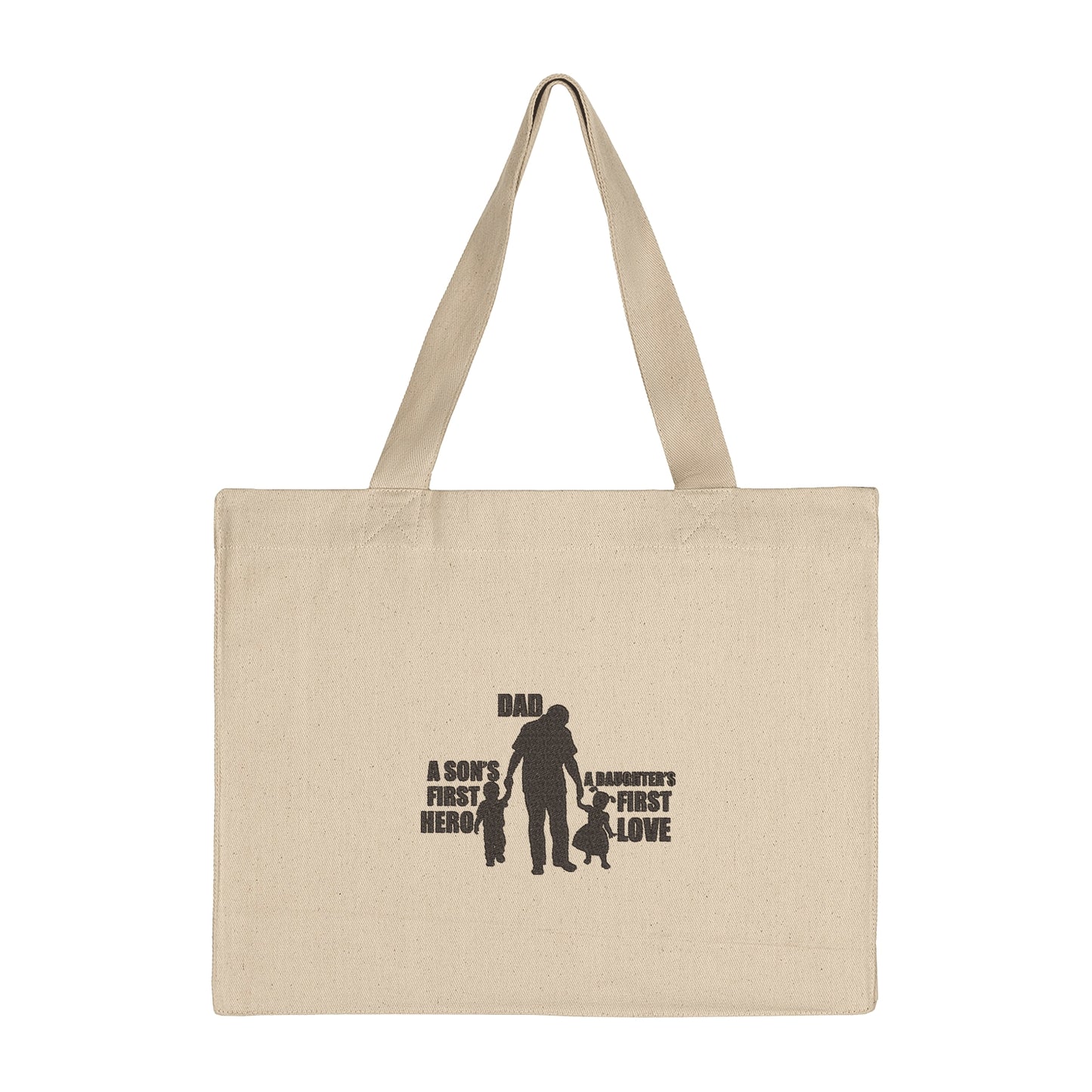 Torba bawełniana z haftem Dad a Son’s First Hero a Daughter’s First Love – prezent dla taty