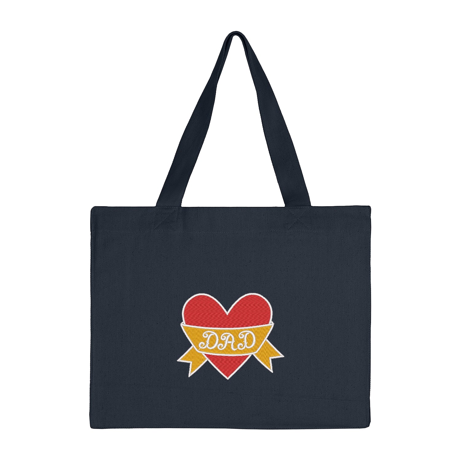 Torba bawełniana z haftem Dad Heart Tattoo – stylowy prezent dla taty z charakterem Haft z radości
