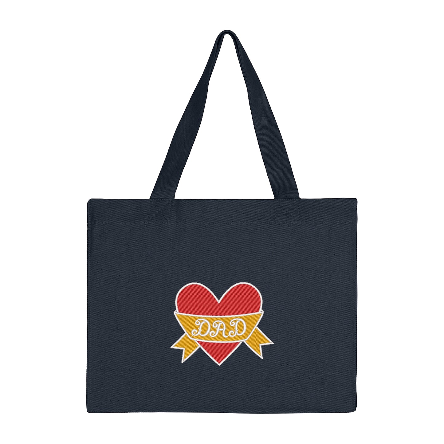 Torba bawełniana z haftem Dad Heart Tattoo – stylowy prezent dla taty z charakterem
