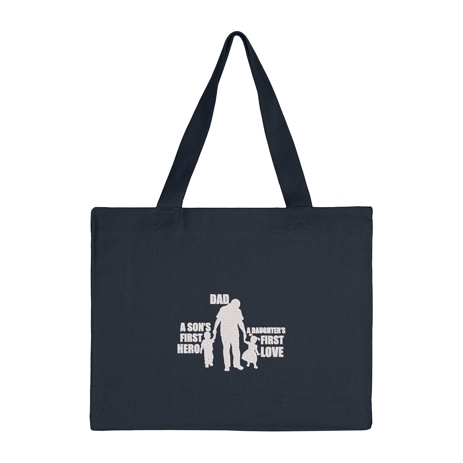 Torba bawełniana z haftem Dad a Son’s First Hero a Daughter’s First Love – prezent dla taty