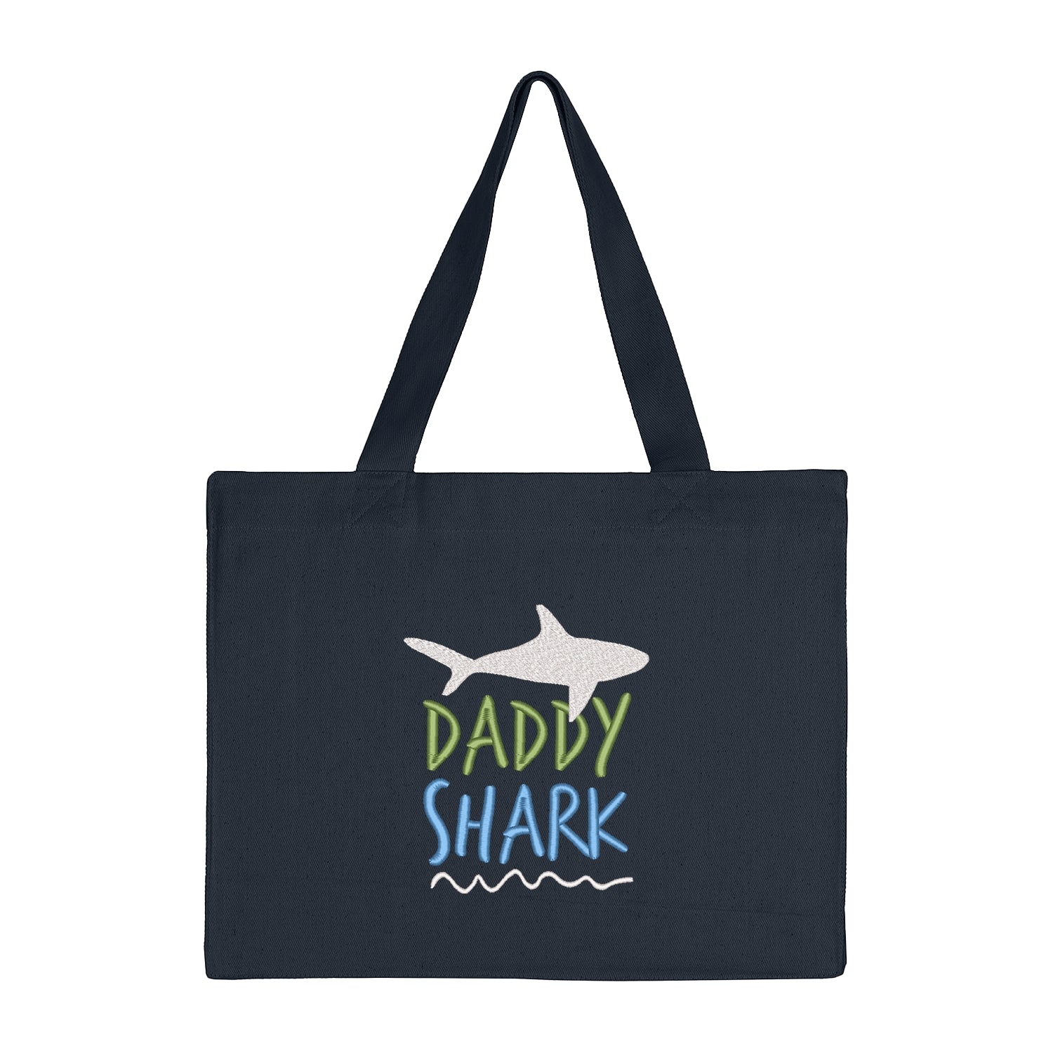 Torba bawełniana Daddy Shark – prezent dla taty z haftem komputerowym