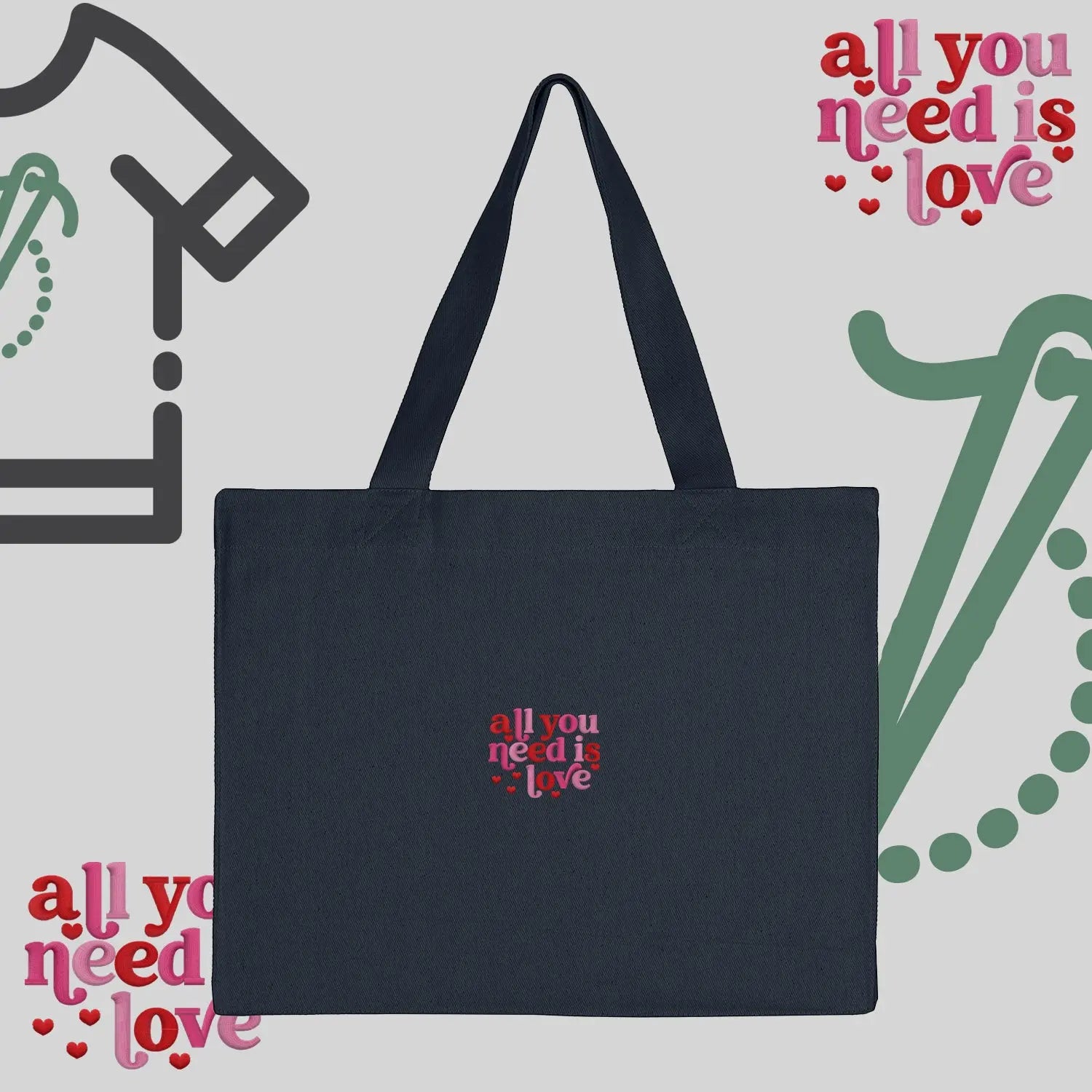 Torba bawełniana "All You Need Is Love" Haft z radości