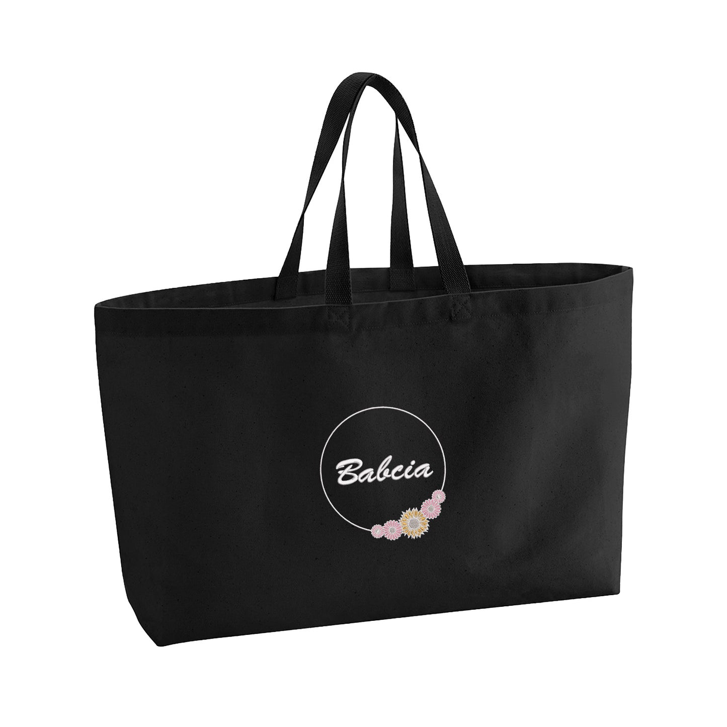 Babcia – haftowana torba z kwiatowym motywem dla Babci Haft z radości