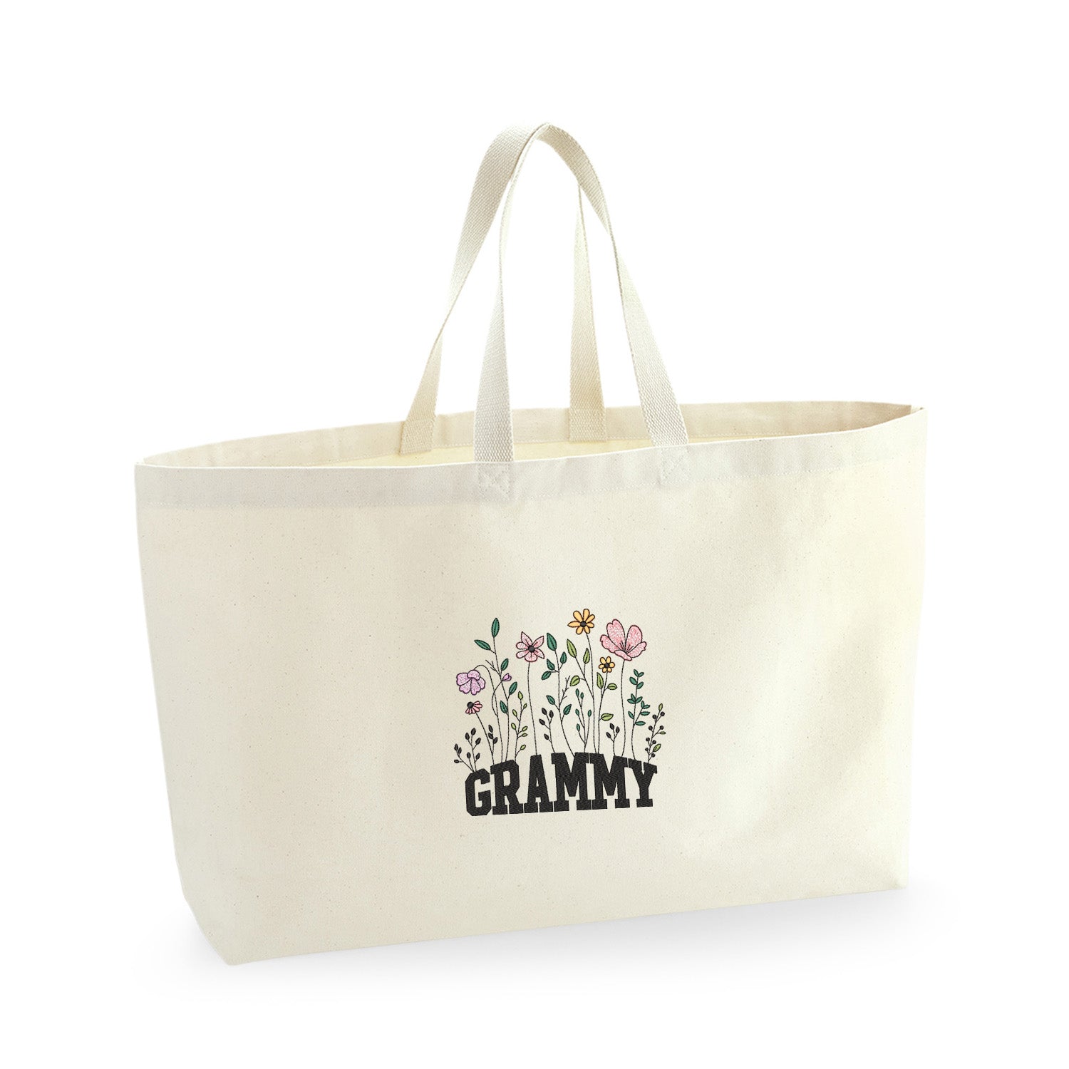 Floral Grammy – haftowana torba w kwiatowym stylu dla Babci Haft z radości