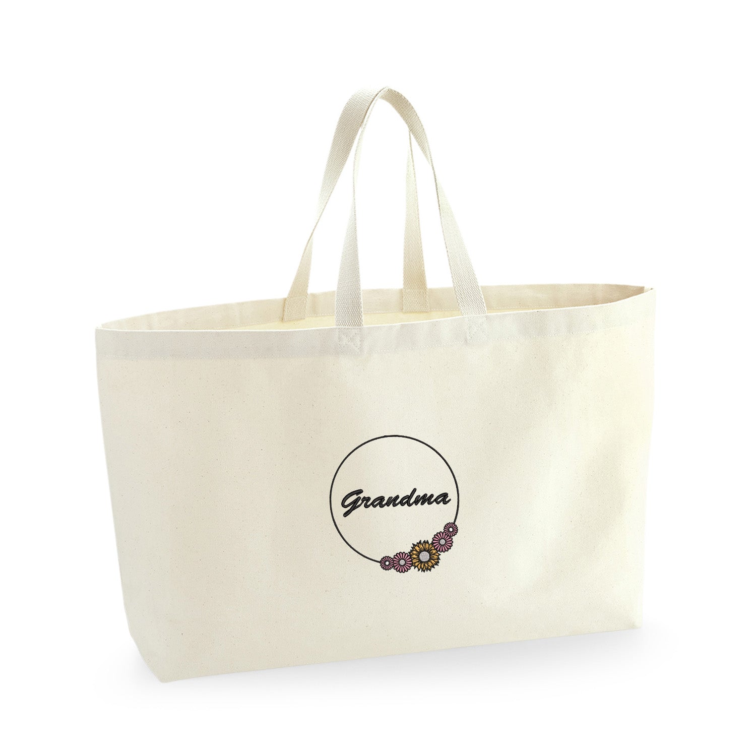 Grandma Flower – haftowana torba z kwiatowym motywem dla Babci Haft z radości