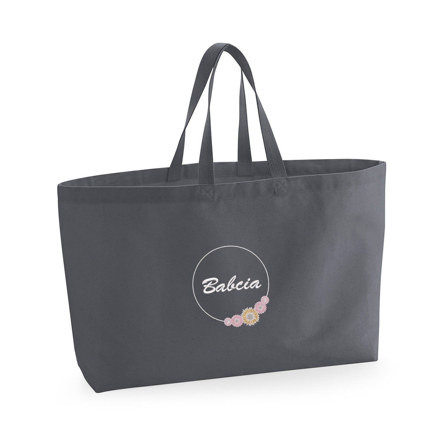 Babcia – haftowana torba z kwiatowym motywem dla Babci Haft z radości