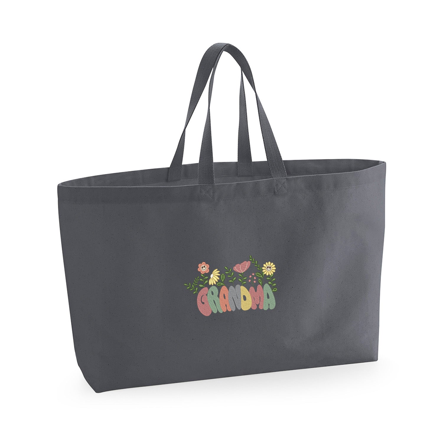 Groovy Grandma Flower – haftowana torba w stylu retro dla Babci Haft z radości