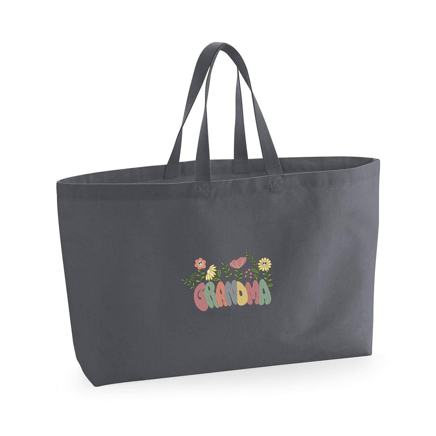Groovy Grandma Flower – haftowana torba w stylu retro dla Babci Haft z radości