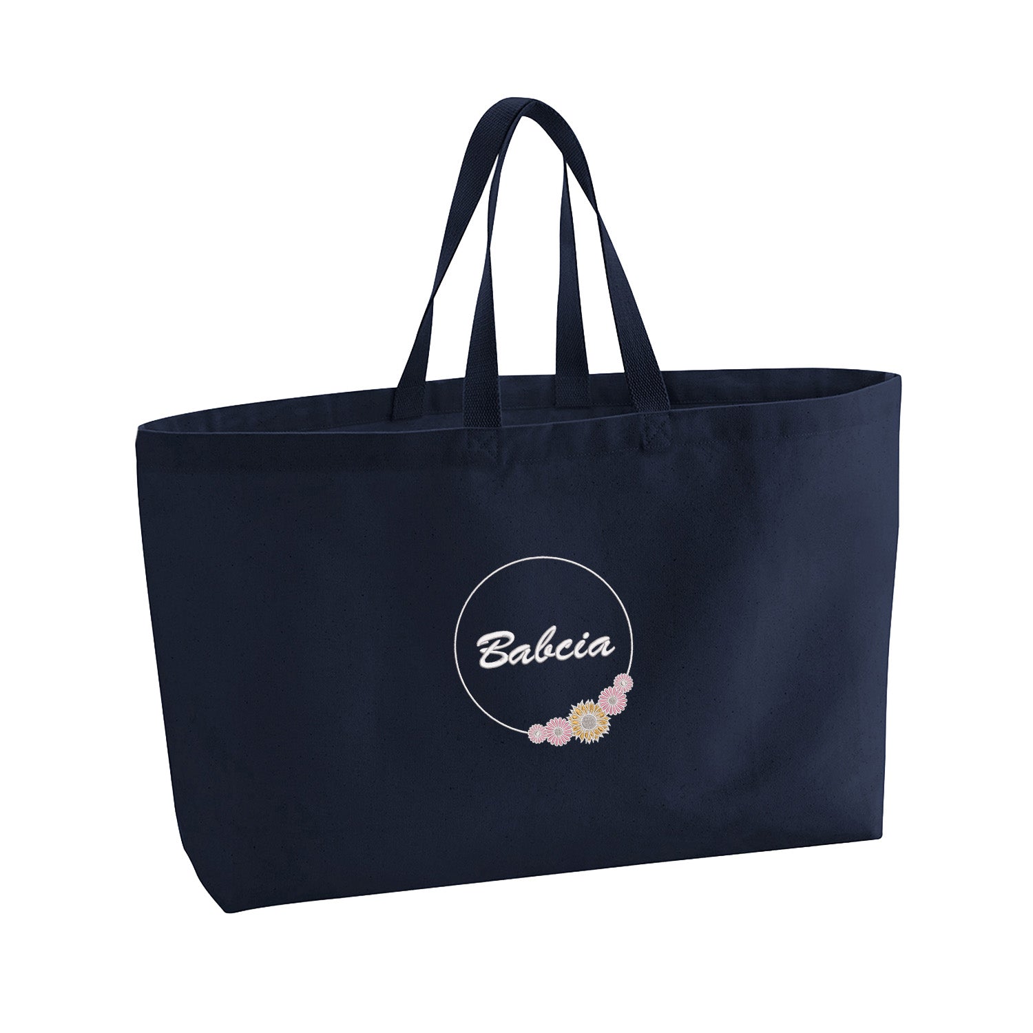 Babcia – haftowana torba z kwiatowym motywem dla Babci Haft z radości