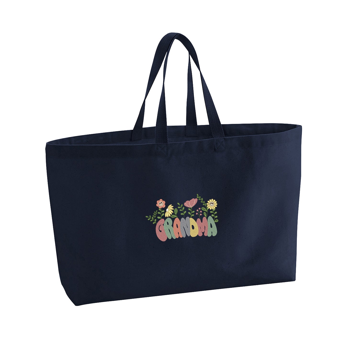 Groovy Grandma Flower – haftowana torba w stylu retro dla Babci Haft z radości