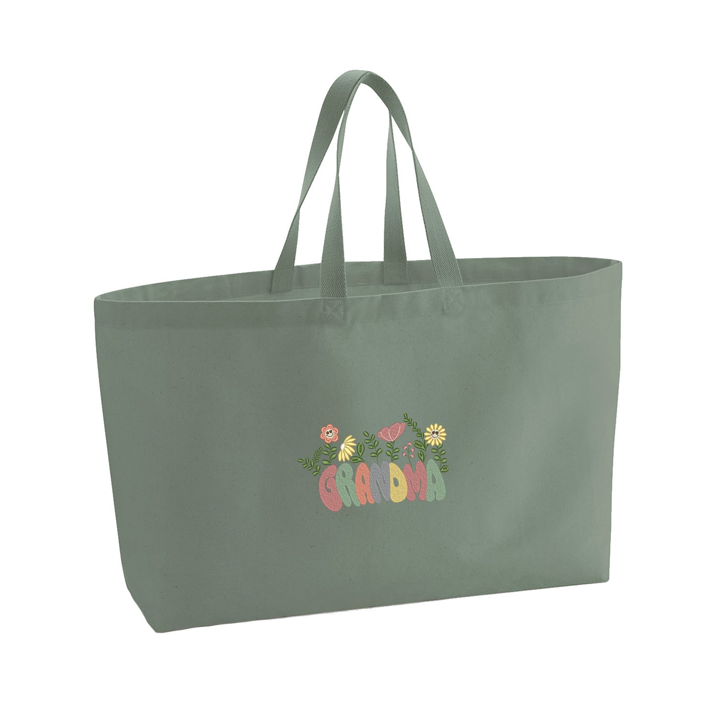 Groovy Grandma Flower – haftowana torba w stylu retro dla Babci Haft z radości