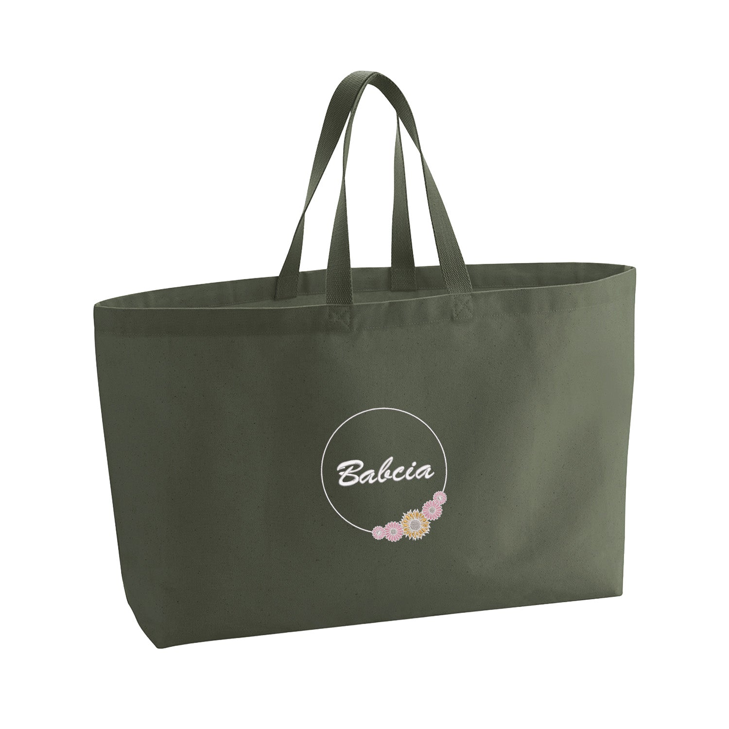 Babcia – haftowana torba z kwiatowym motywem dla Babci Haft z radości