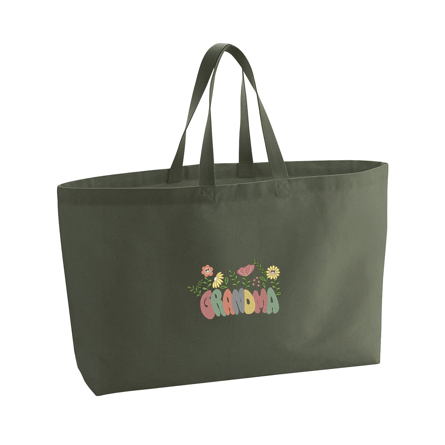 Groovy Grandma Flower – haftowana torba w stylu retro dla Babci Haft z radości