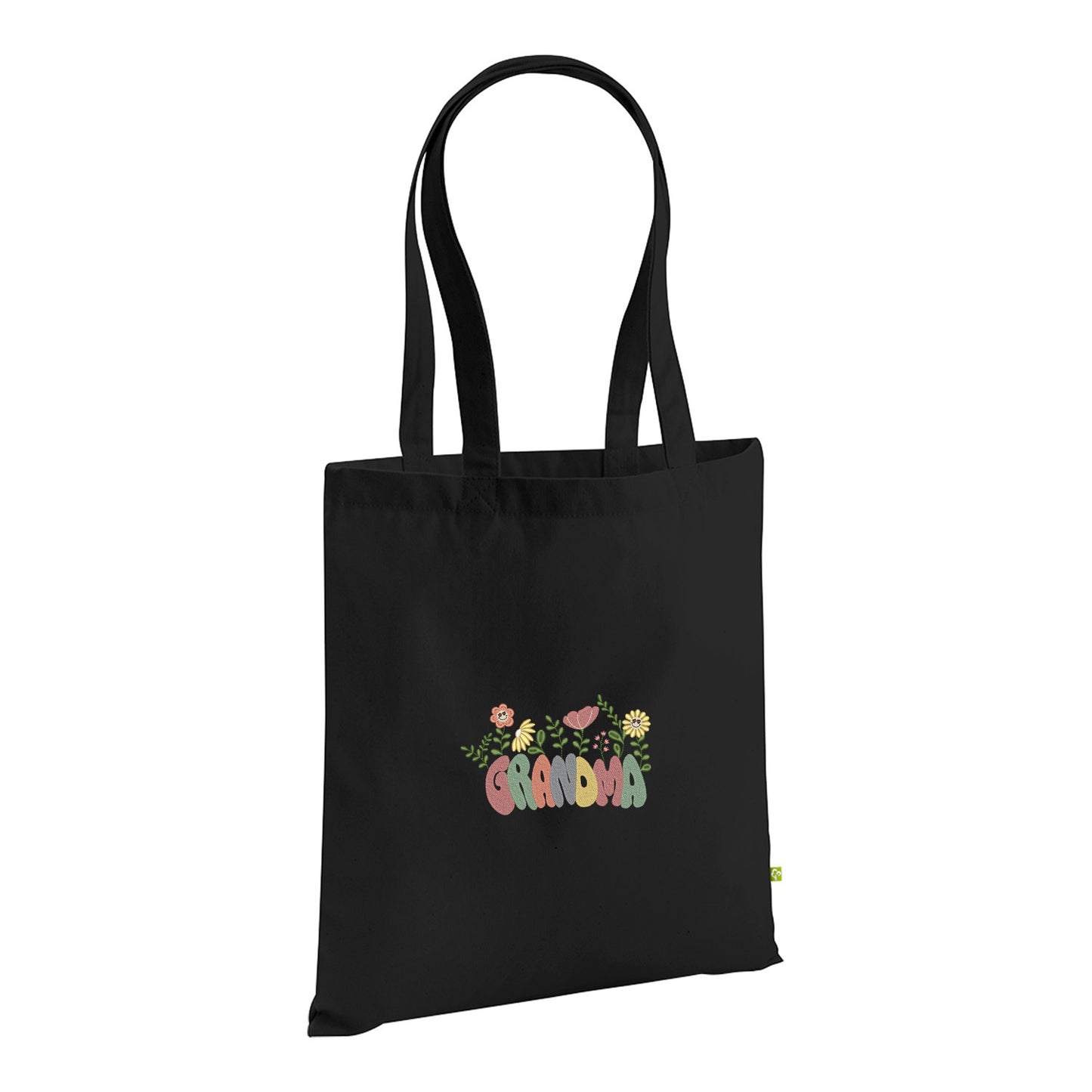 Groovy Grandma Flower – haftowana torba w stylu retro dla Babci Haft z radości