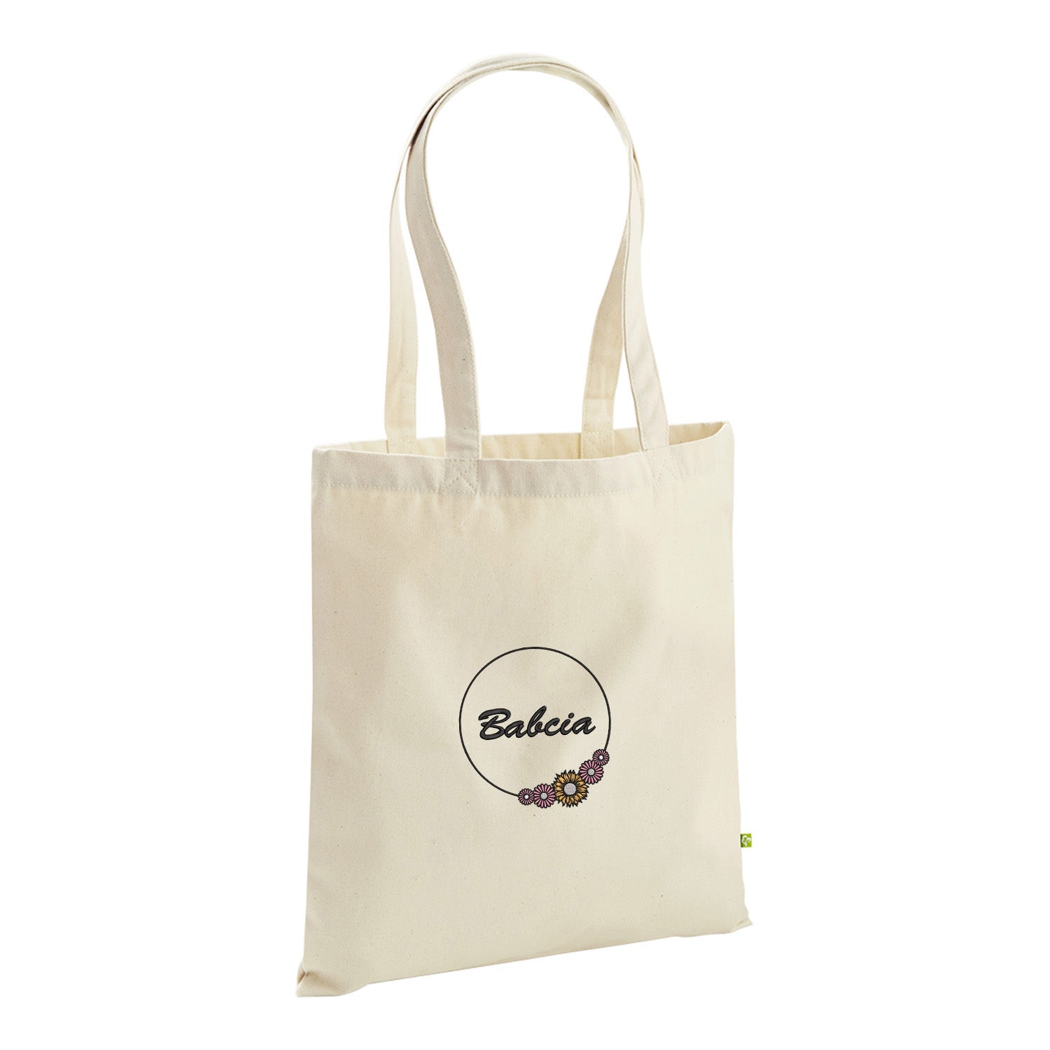 Babcia – haftowana torba z kwiatowym motywem dla Babci Haft z radości