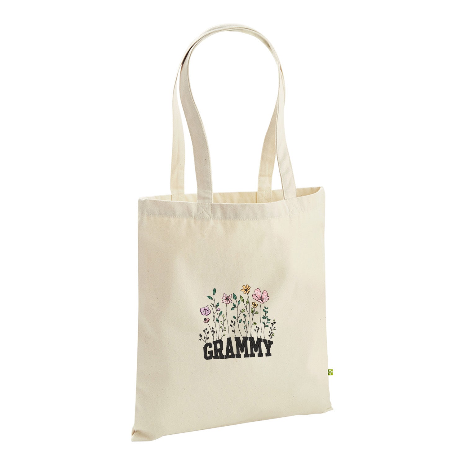 Floral Grammy – haftowana torba w kwiatowym stylu dla Babci Haft z radości