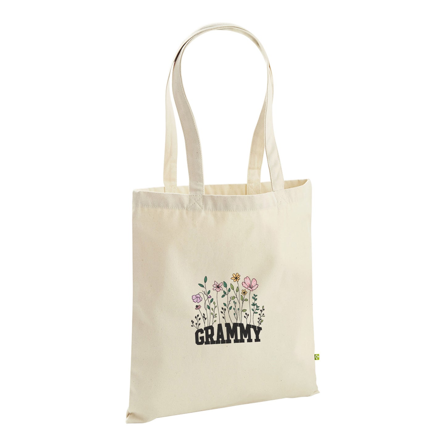 Floral Grammy – haftowana torba w kwiatowym stylu dla Babci Haft z radości