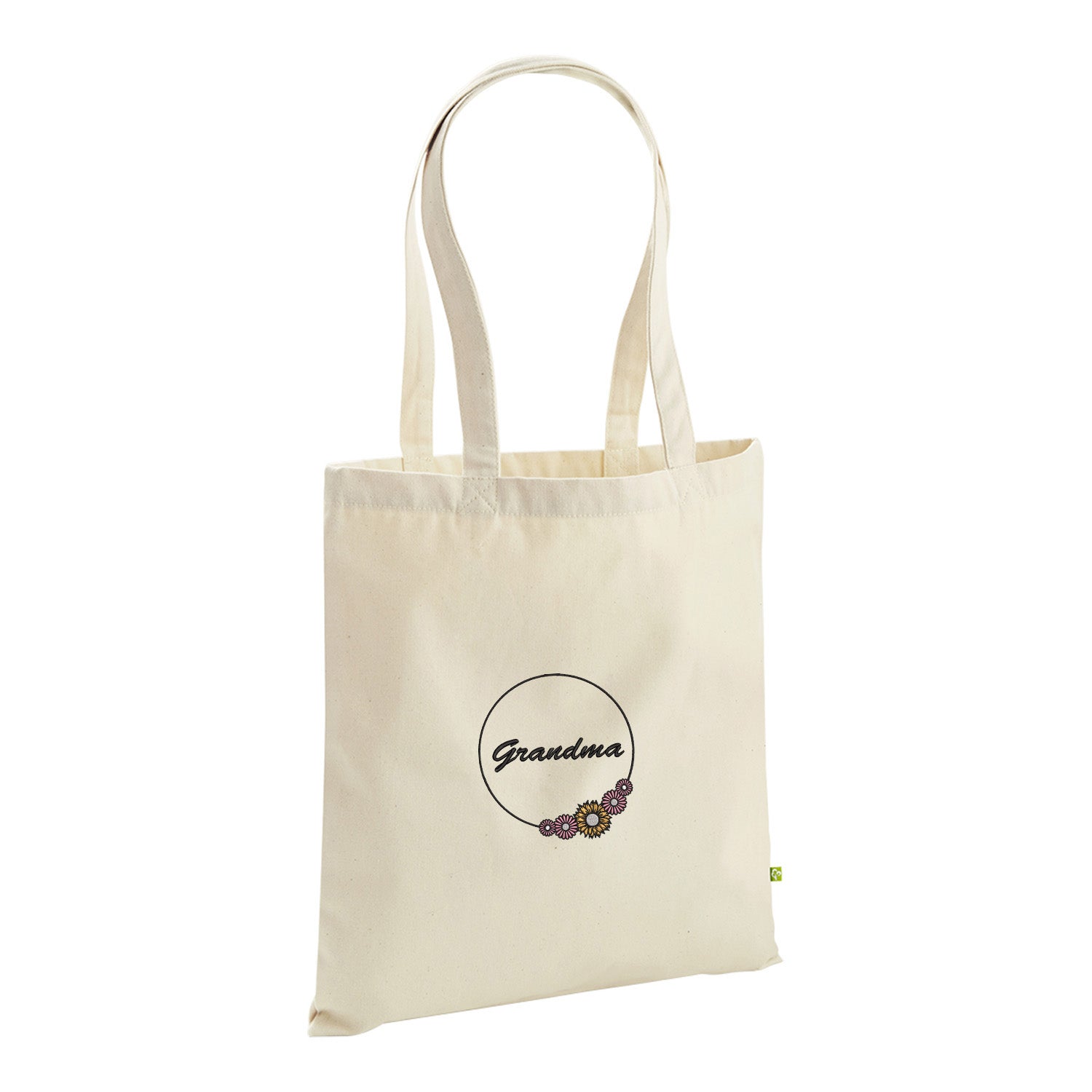 Grandma Flower – haftowana torba z kwiatowym motywem dla Babci Haft z radości