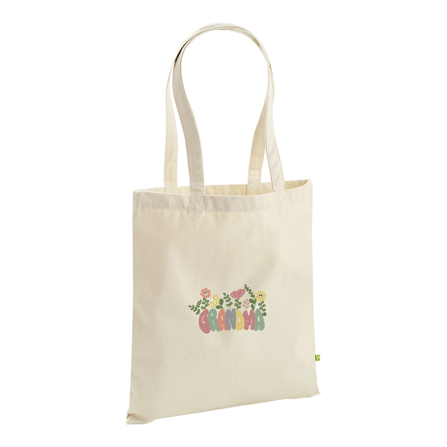 Groovy Grandma Flower – haftowana torba w stylu retro dla Babci Haft z radości