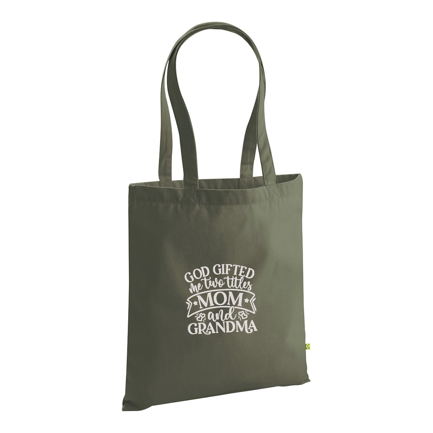 God Gifted Me Two Titles – haftowana torba Mom & Grandma Haft z radości