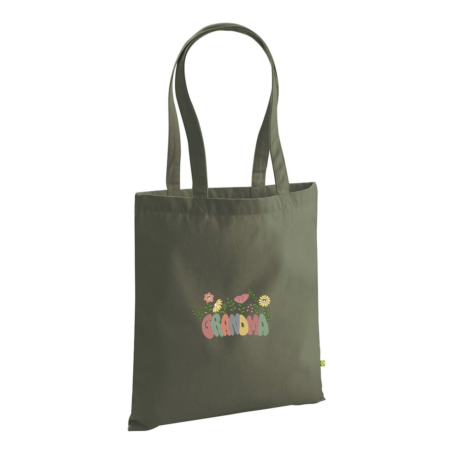 Groovy Grandma Flower – haftowana torba w stylu retro dla Babci Haft z radości