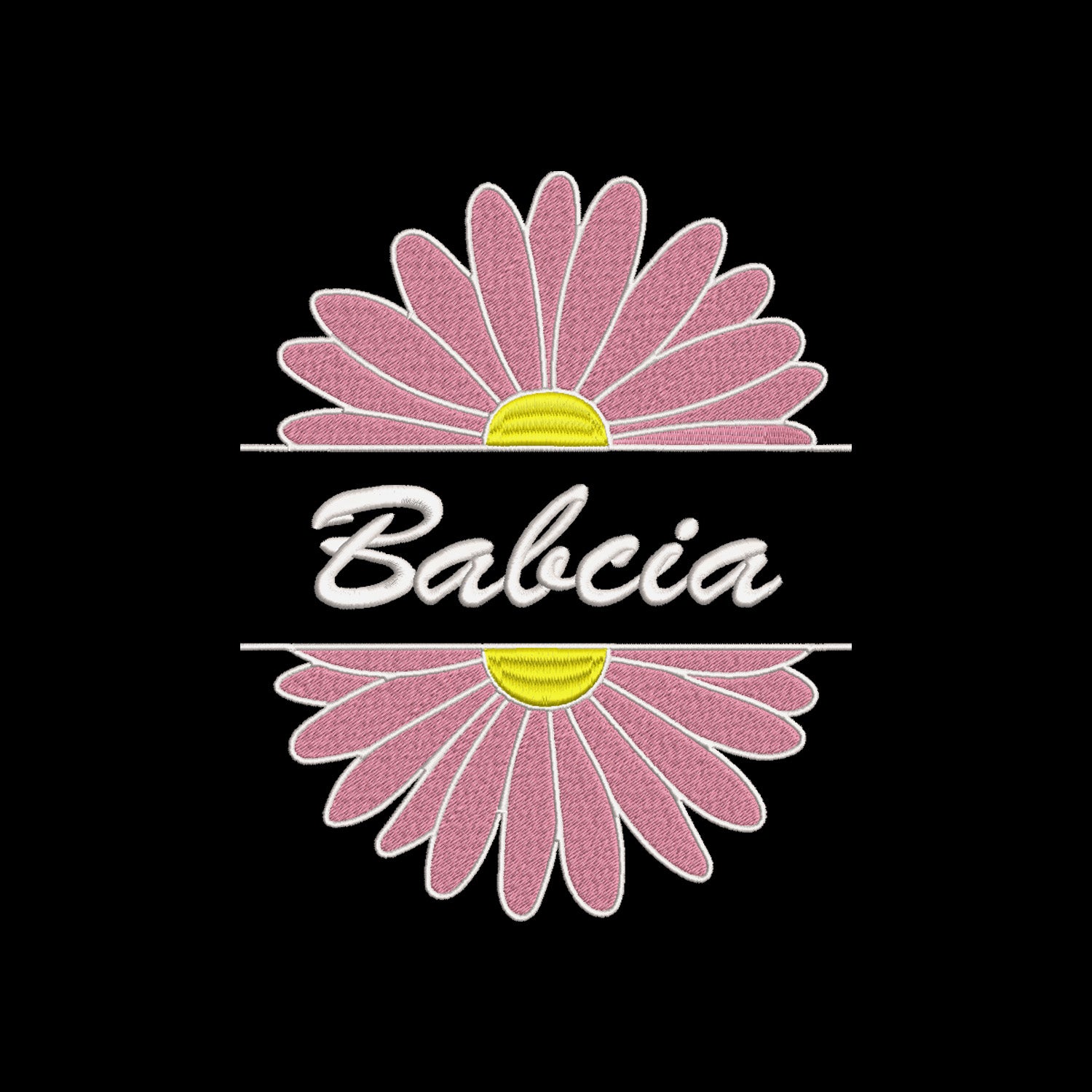 Babcia – koszulka z haftem stokrotki dla Babci Haft z radości - nadruki i haft na odzieży Warszawa