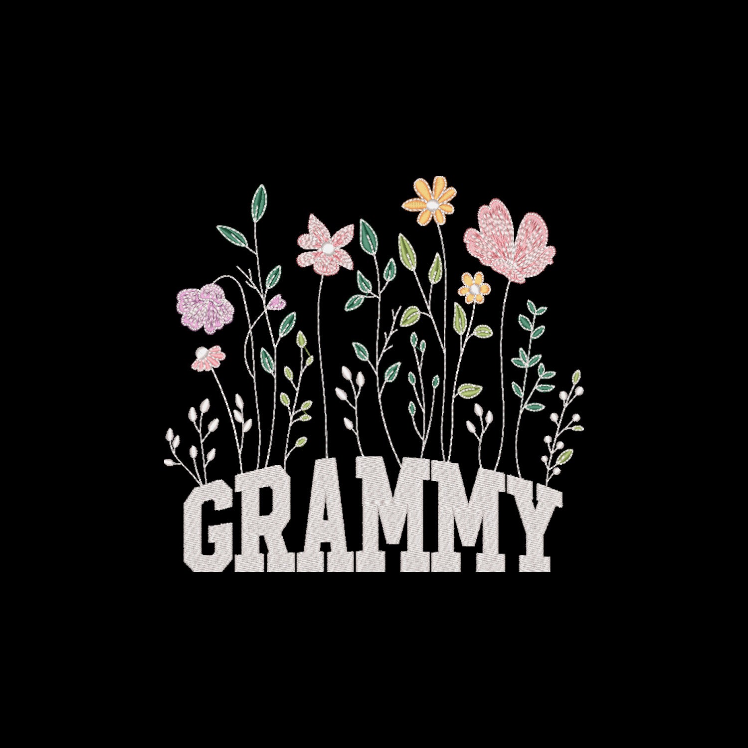 Fartuch Floral Grammy – elegancki kwiatowy motyw Haft z radości