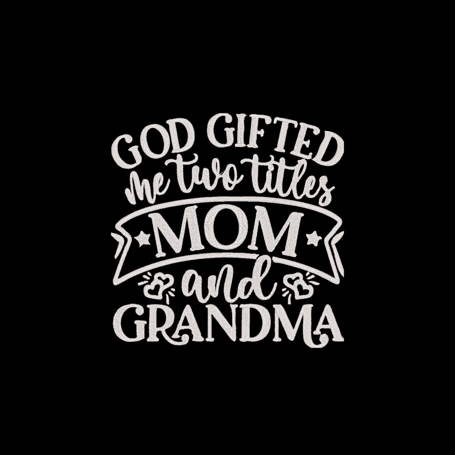 God Gifted Me Two Titles – haftowana torba Mom & Grandma Haft z radości