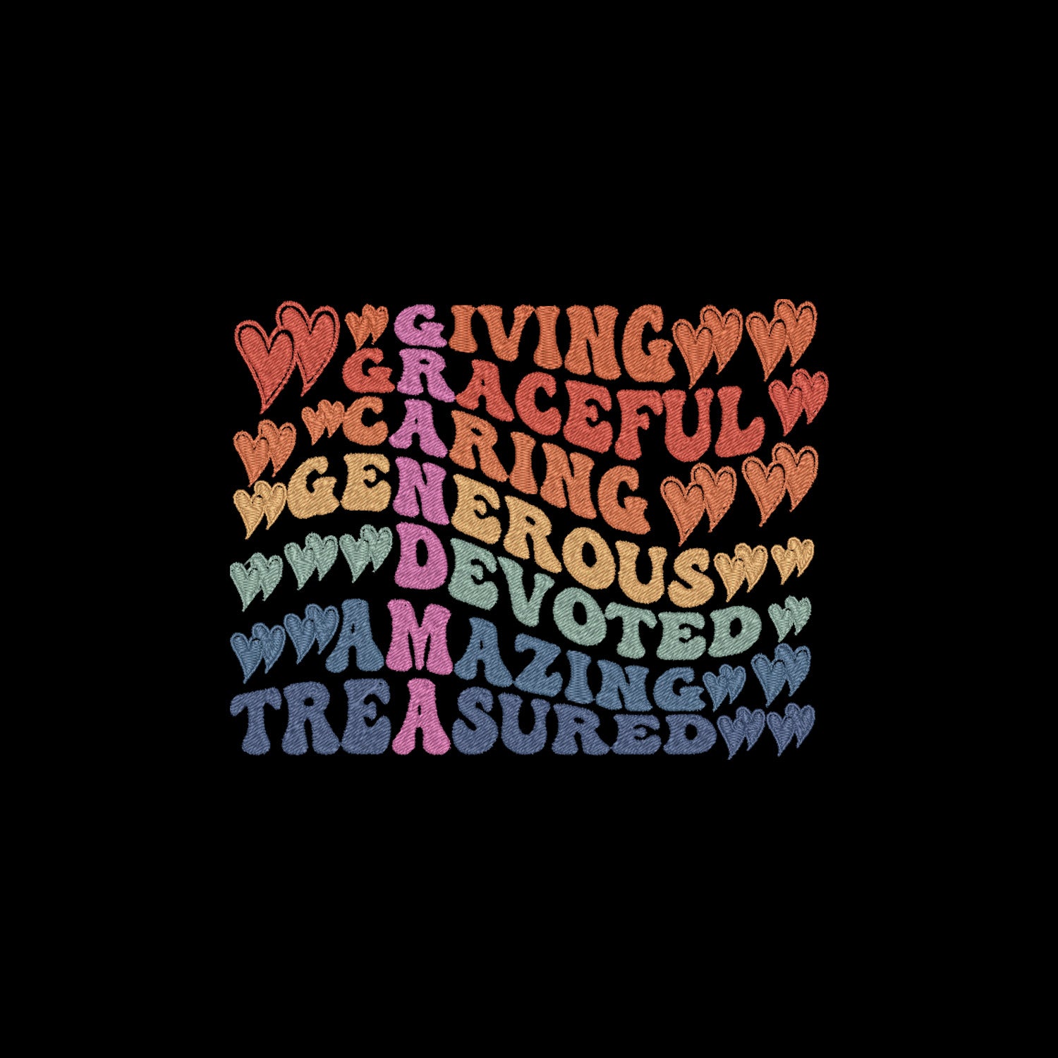 Bluza Grandma Definition – kolorowy haft pełen czułości Haft z radości - nadruki i haft na odzieży Warszawa