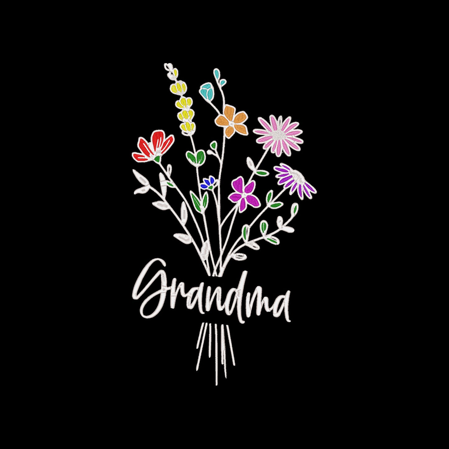 Fartuch Grandma Floral – subtelny kwiatowy haft dla Babci Haft z radości