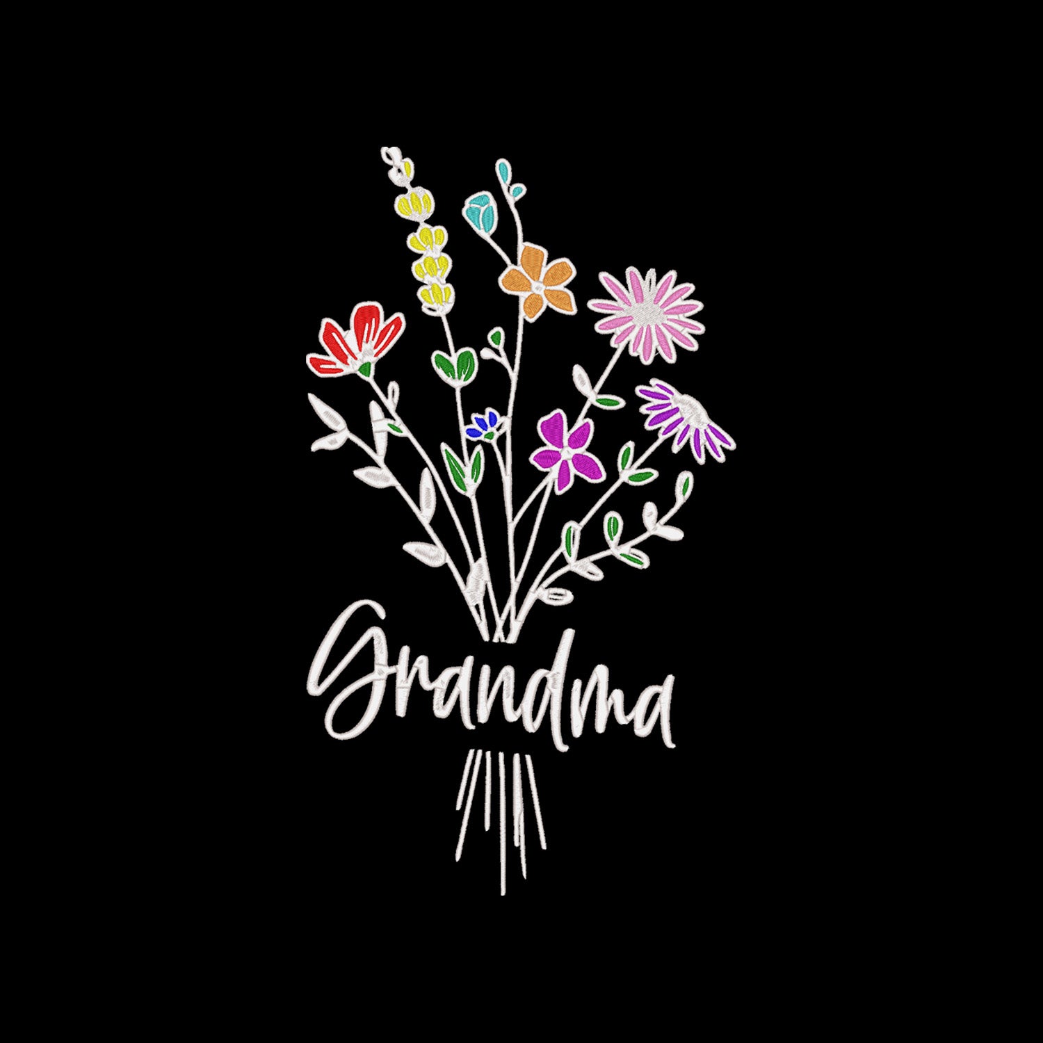 Fartuch Grandma Floral – subtelny kwiatowy haft dla Babci Haft z radości