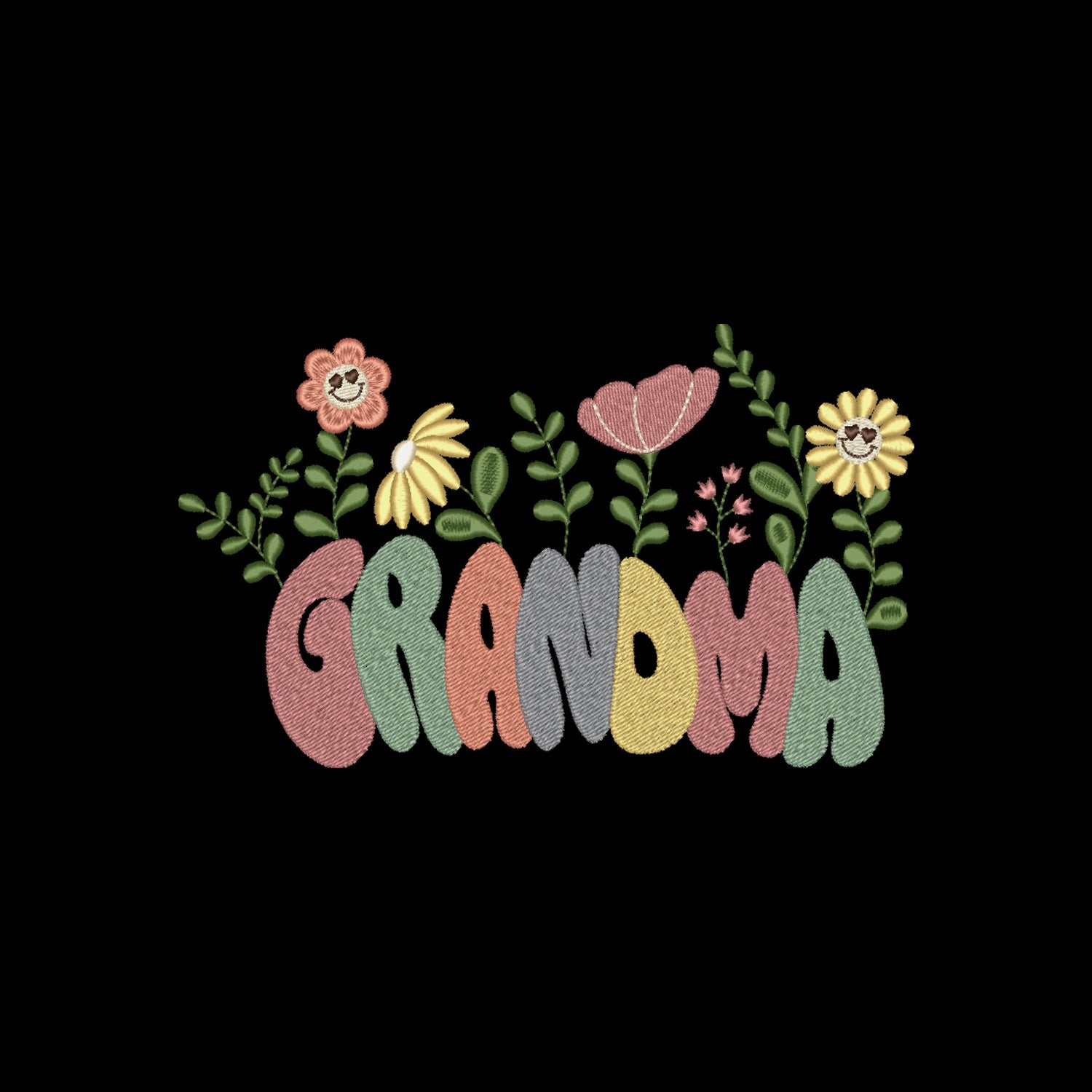 Fartuch Groovy Grandma Flower – kolorowy, radosny styl retro Haft z radości