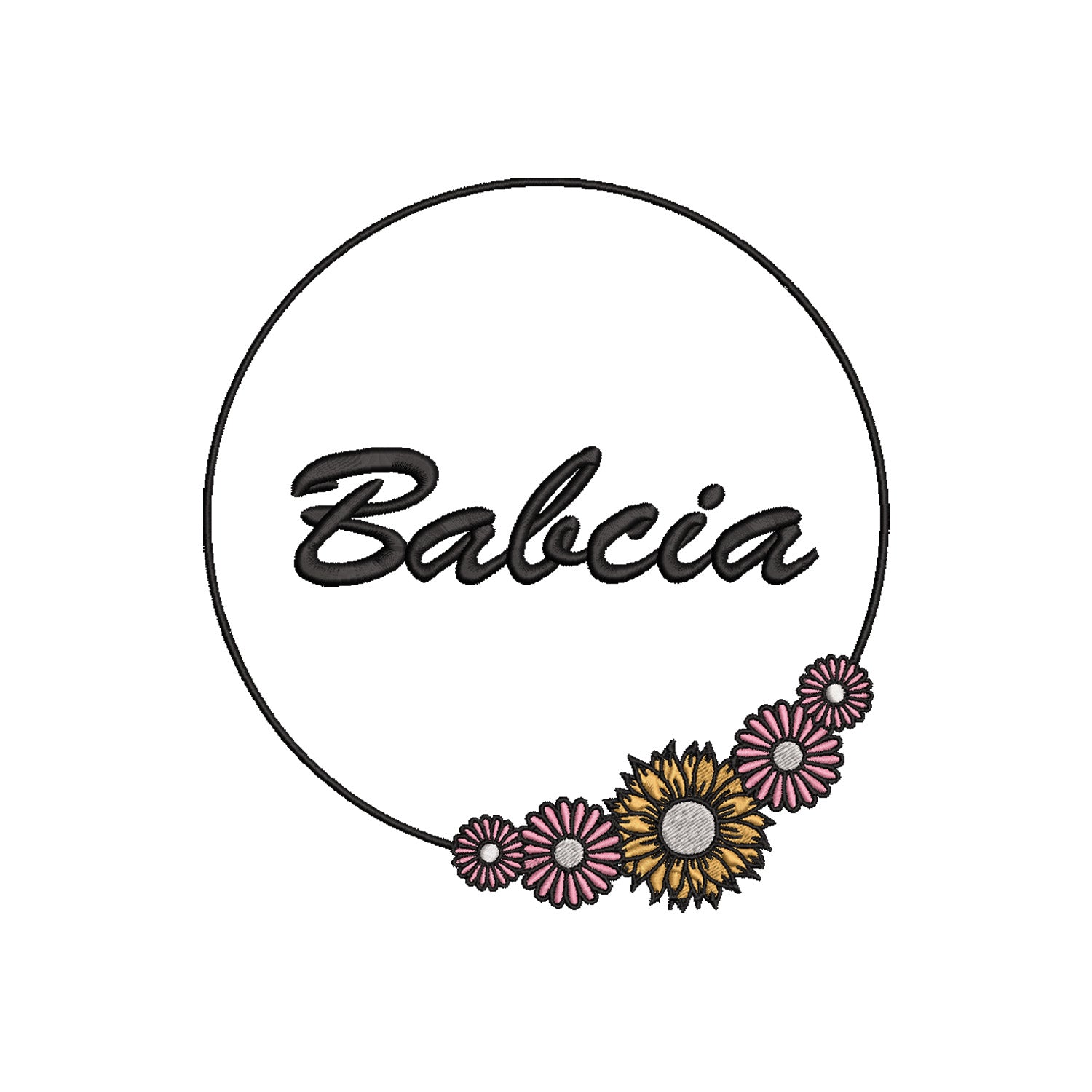 Babcia – bluza z haftem w kwiatowym stylu dla Babci Haft z radości - nadruki i haft na odzieży Warszawa