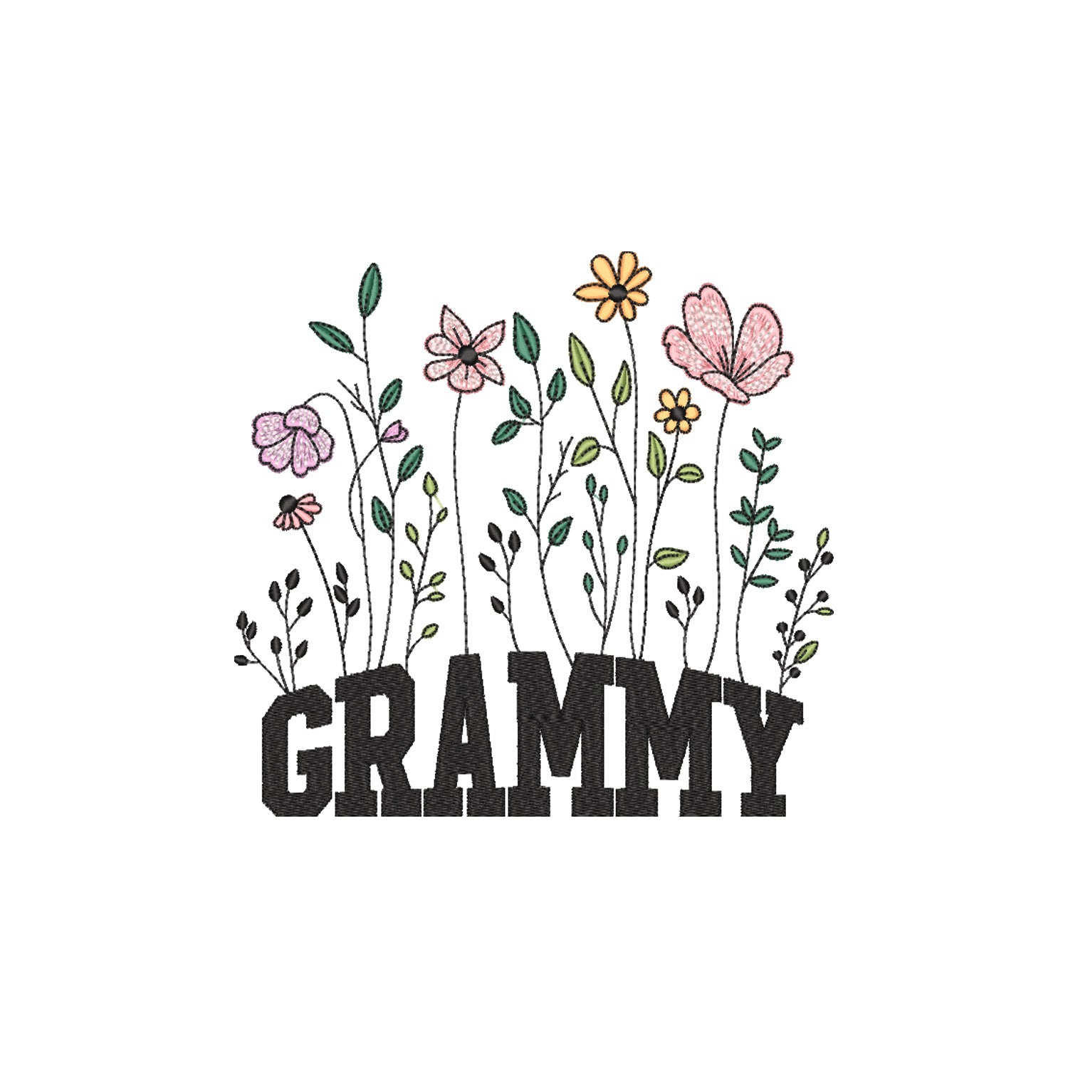 Fartuch Floral Grammy – elegancki kwiatowy motyw Haft z radości