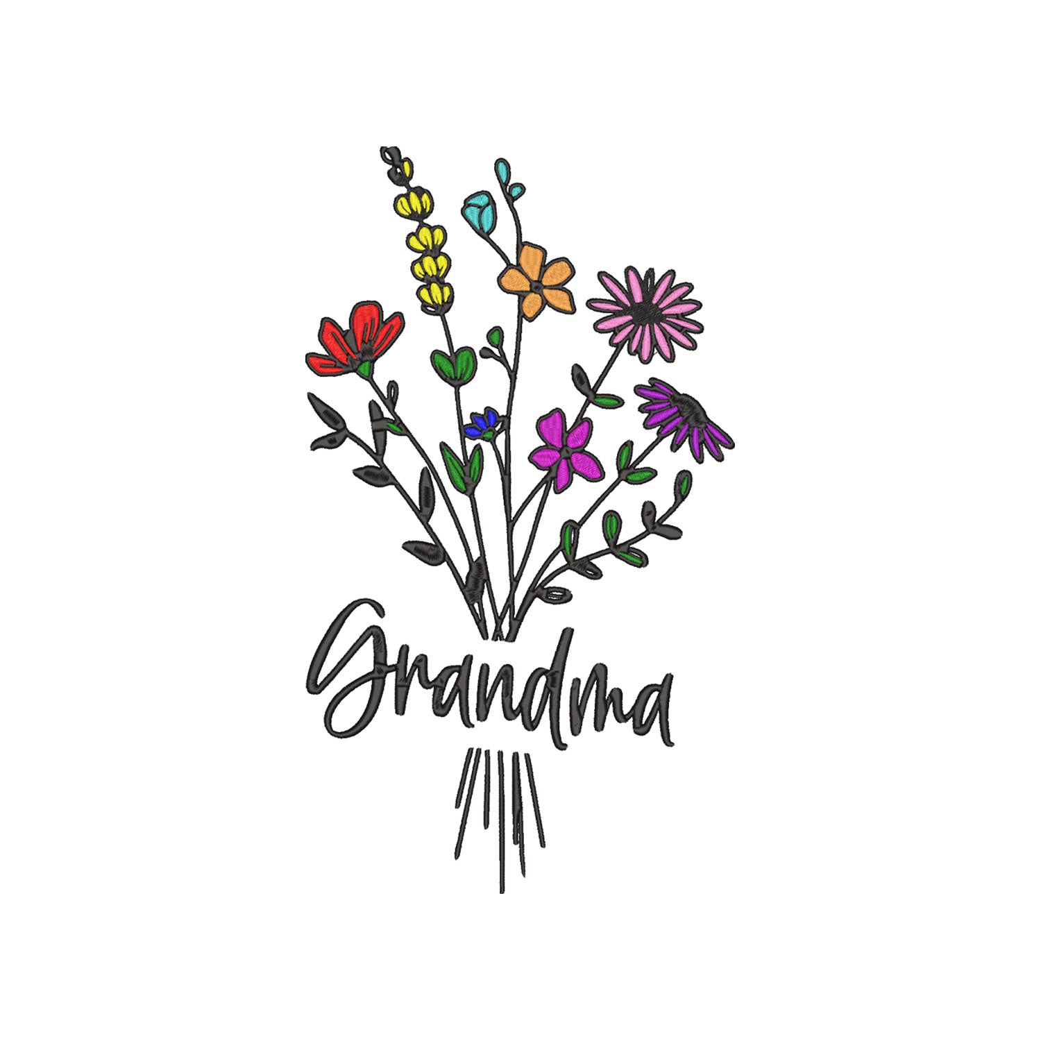 Fartuch Grandma Floral – subtelny kwiatowy haft dla Babci Haft z radości